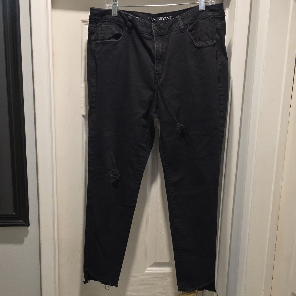 Lane Bryant Black Distressed Women's Skinny Jeans